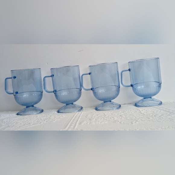 Vtg Rare Tupperware #1633 Preludio Blue Acrylic Serving Tray & 4 Stackab… - Picture 2 of 12